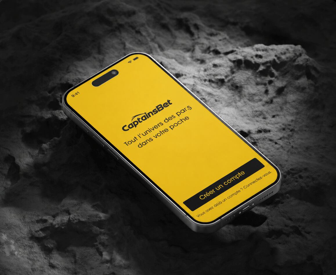 Application mobile CaptainsBet en français avec option de création de compte et accès aux paris en ligne