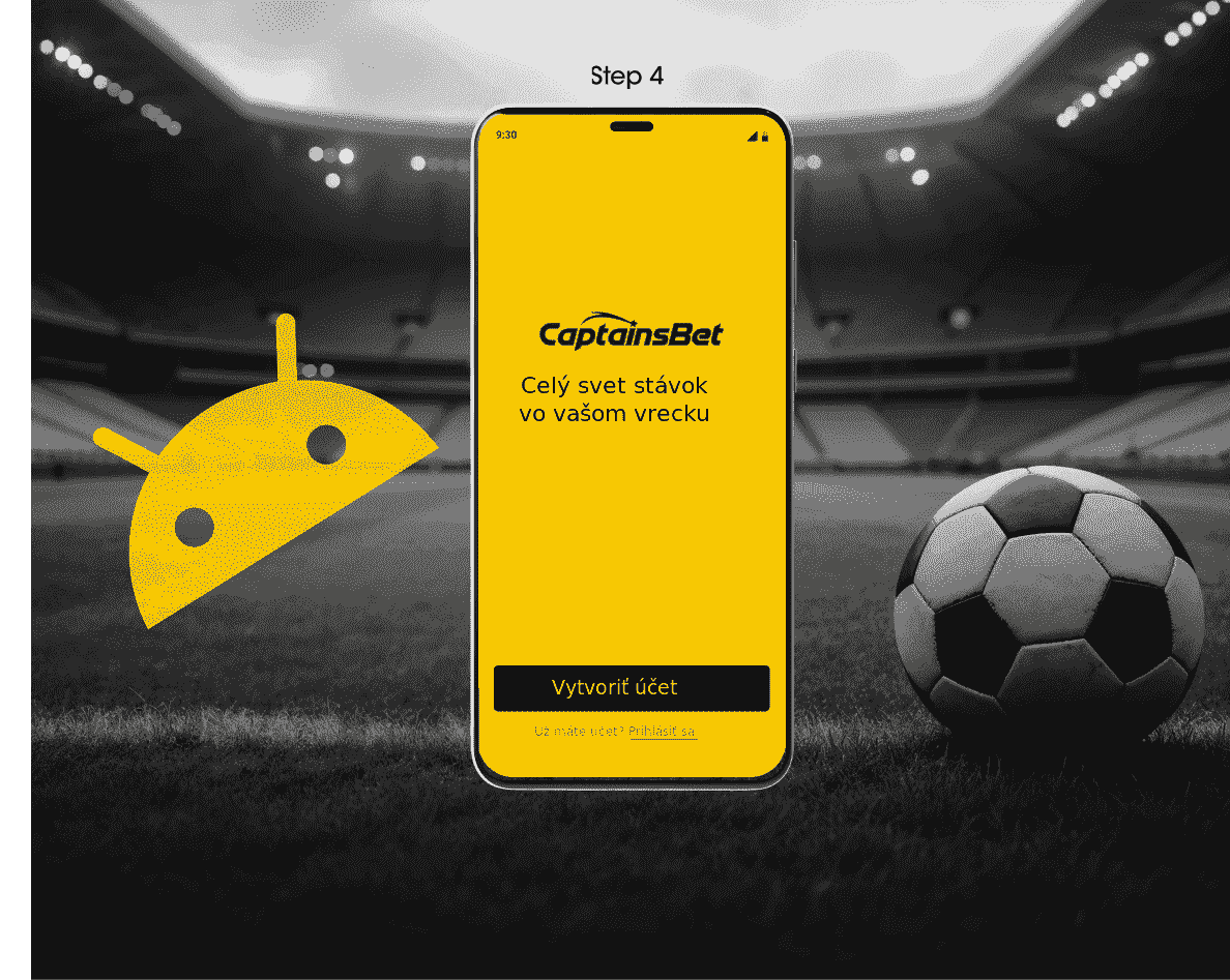 Krok 4 inštalácie aplikácie CaptainsBet